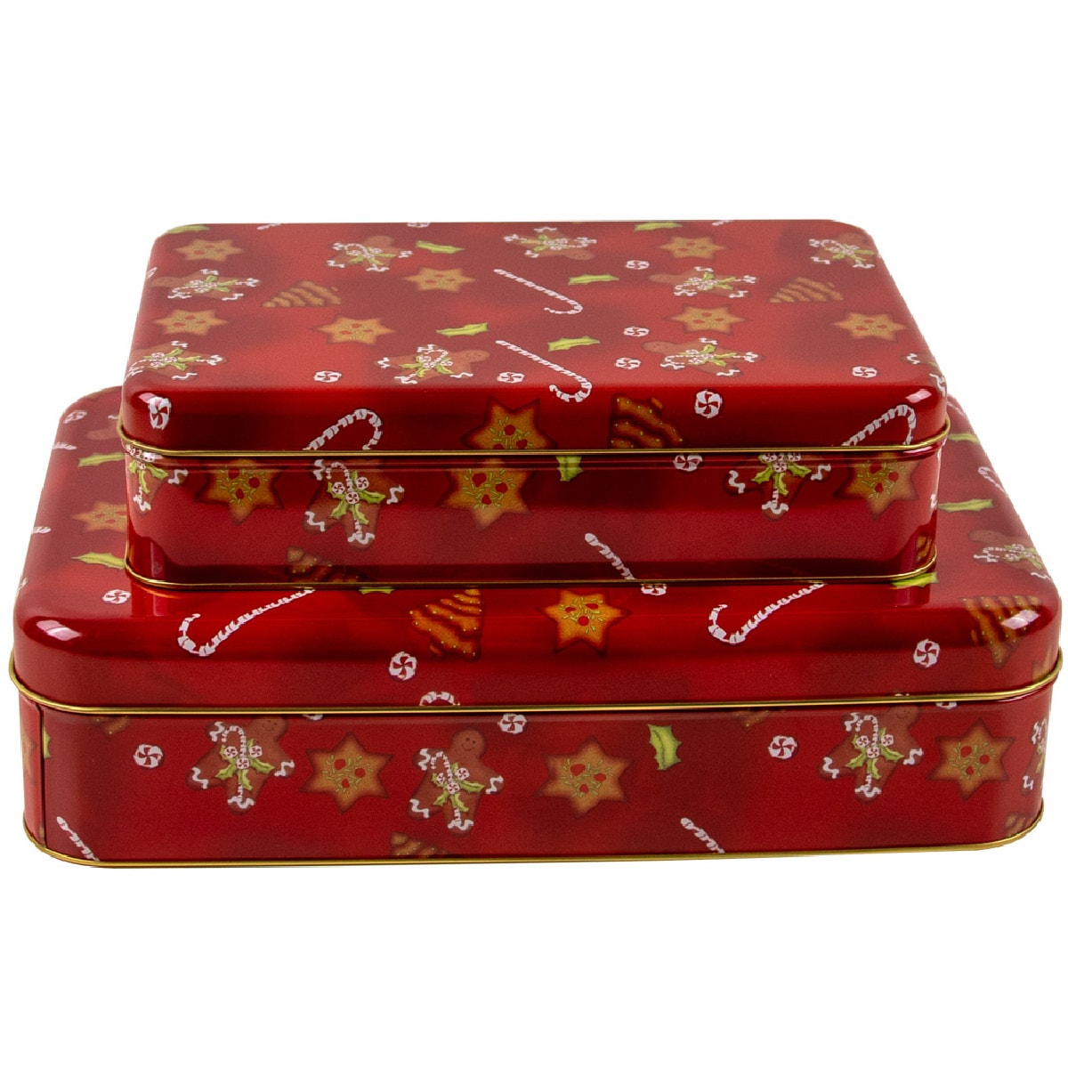 Kakburkar Jul Rektangulär 2 delar Röd