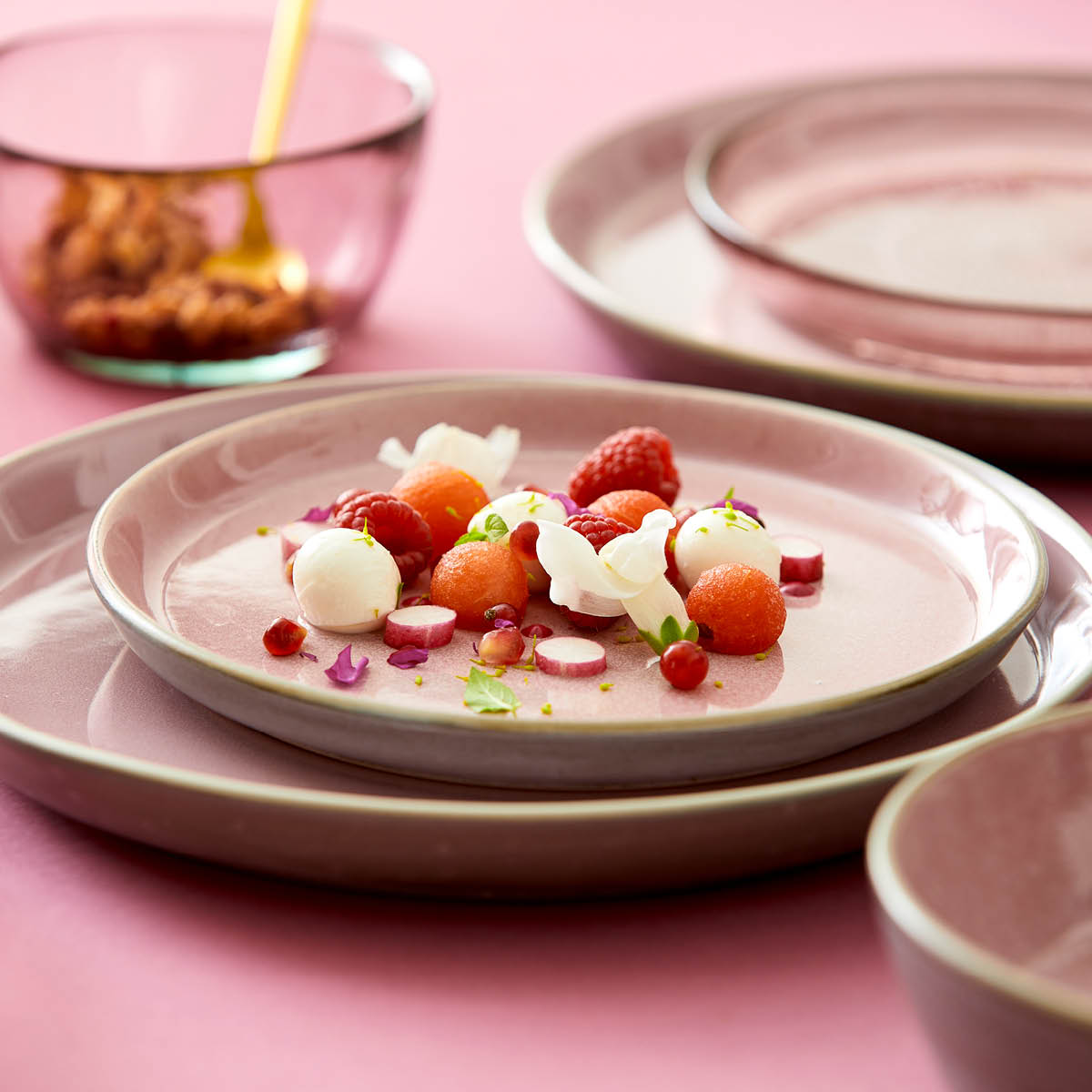 Tallrik Gastro 21 cm Grå/Rosa