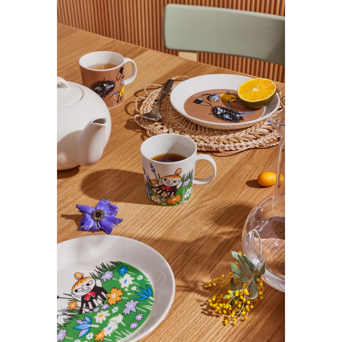 Mumin Tallrik Lilla My på Ängen 19 cm Vit/Grön