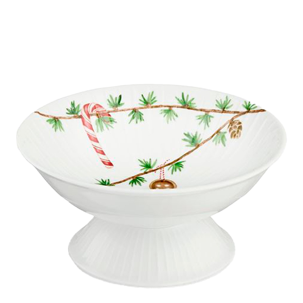 Hammersh?i Christmas Serveringsskål på fot 16 cm Vit