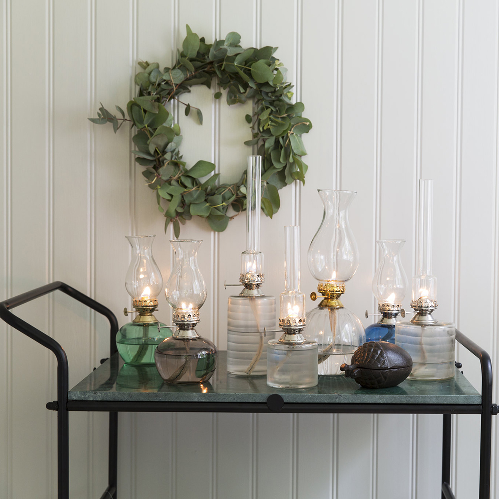 Fotogenlampa Rak Liten Glas Frostat