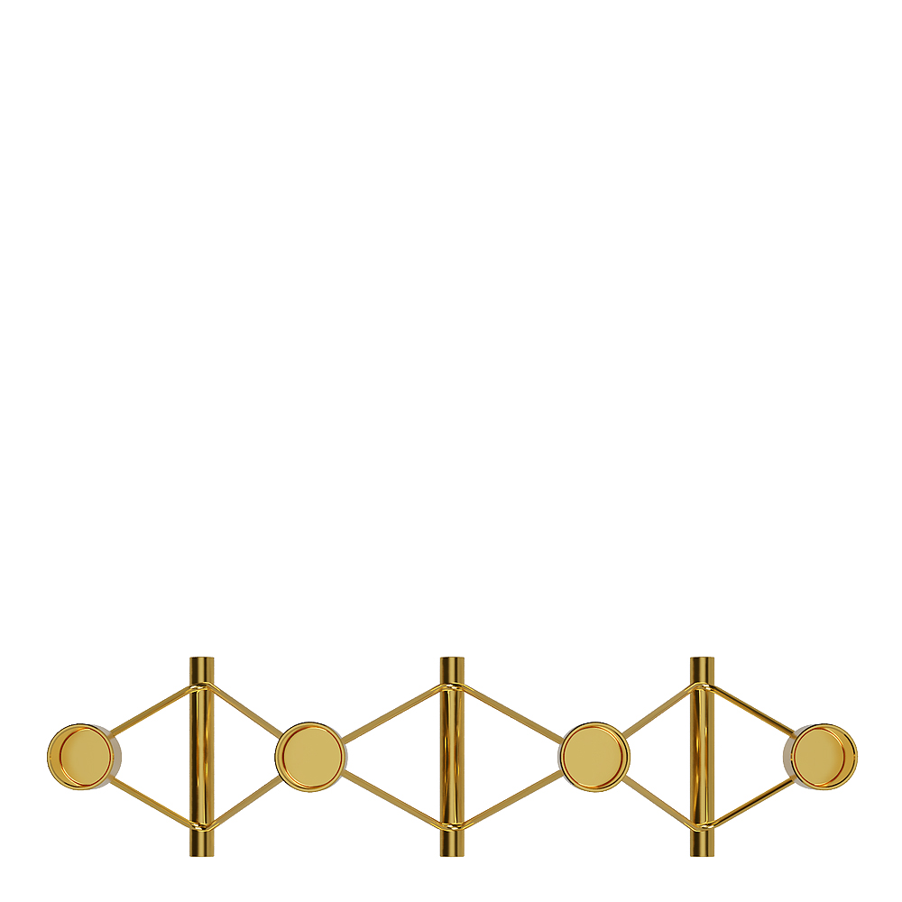 Vinkel Ljusstake 4 ljus Mässing