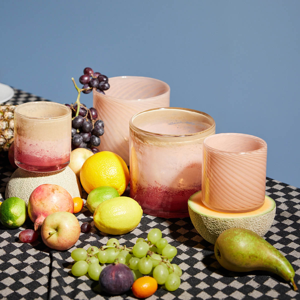 Calore Ljuslykta 15x15 cm Rosa/Beige/Bordeaux