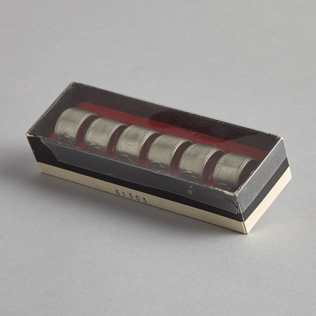 Servettringar i tenn 6 st