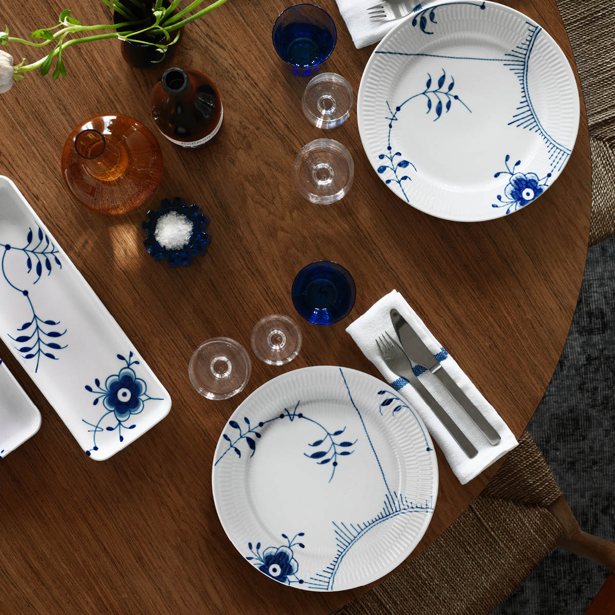 Blue Fluted Mega Tallrik flat 27 cm dekor 2