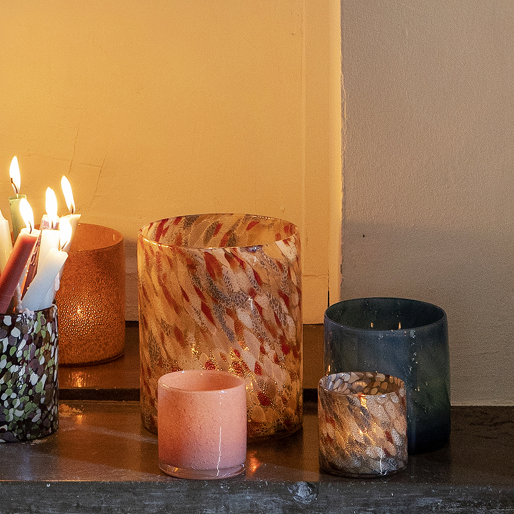 Calore Ljuslykta 10x10 cm Fläckig