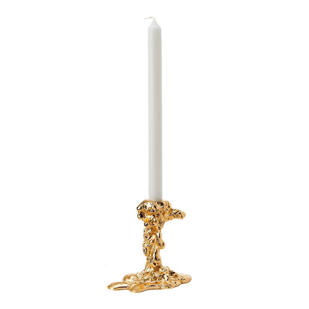 Drip Ljusstake 14 cm Guld