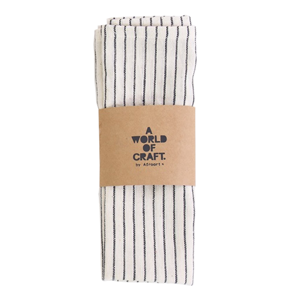 Eco Handduk 50x70 cm Eco Thinstripe Svart