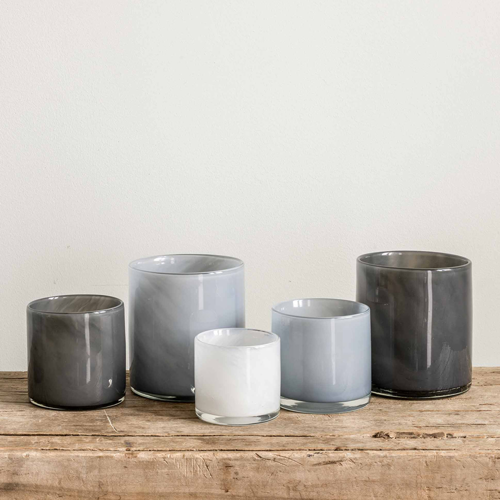 Lyric Ljuslykta Glas 12x14 cm Dusty Blue