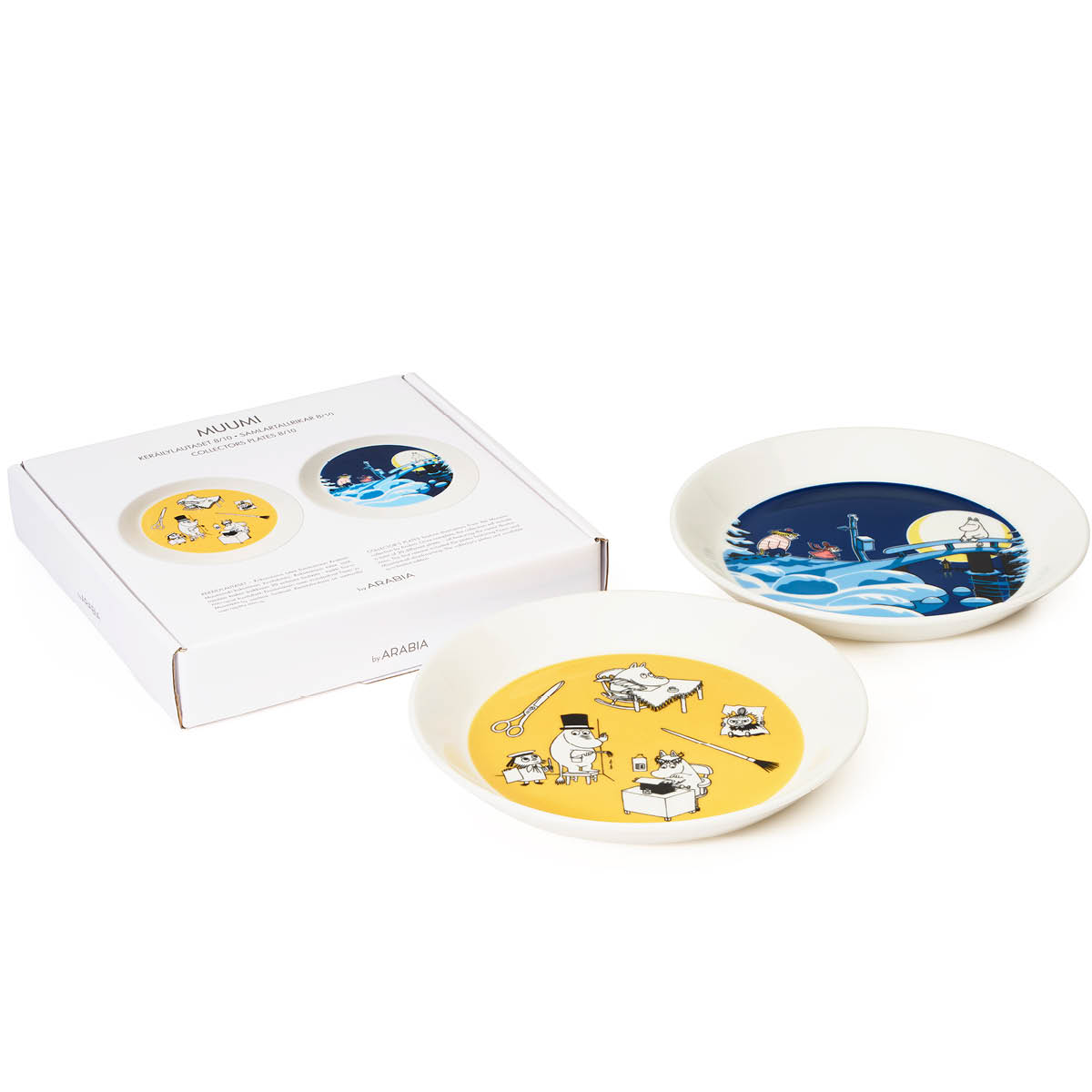 Mumin Tallrikset Kontor & Vinternatt 19 cm Blå/gul