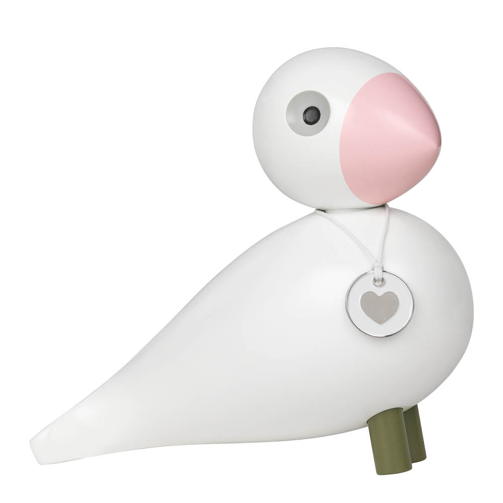 Sångfågel Love 15.5 cm Vit/Rosa