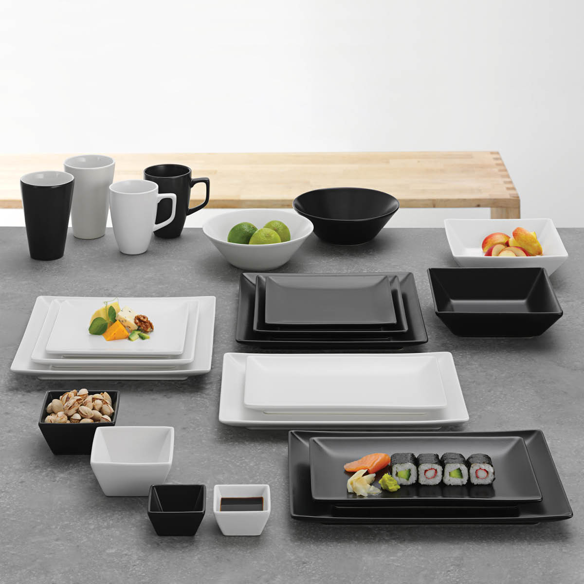 Quadro Tallrik flat 30x20 cm Svart matt