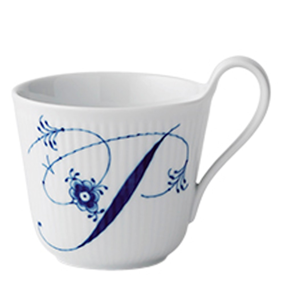 Blue Fluted Pl Alphabet Mugg 33 cl P
