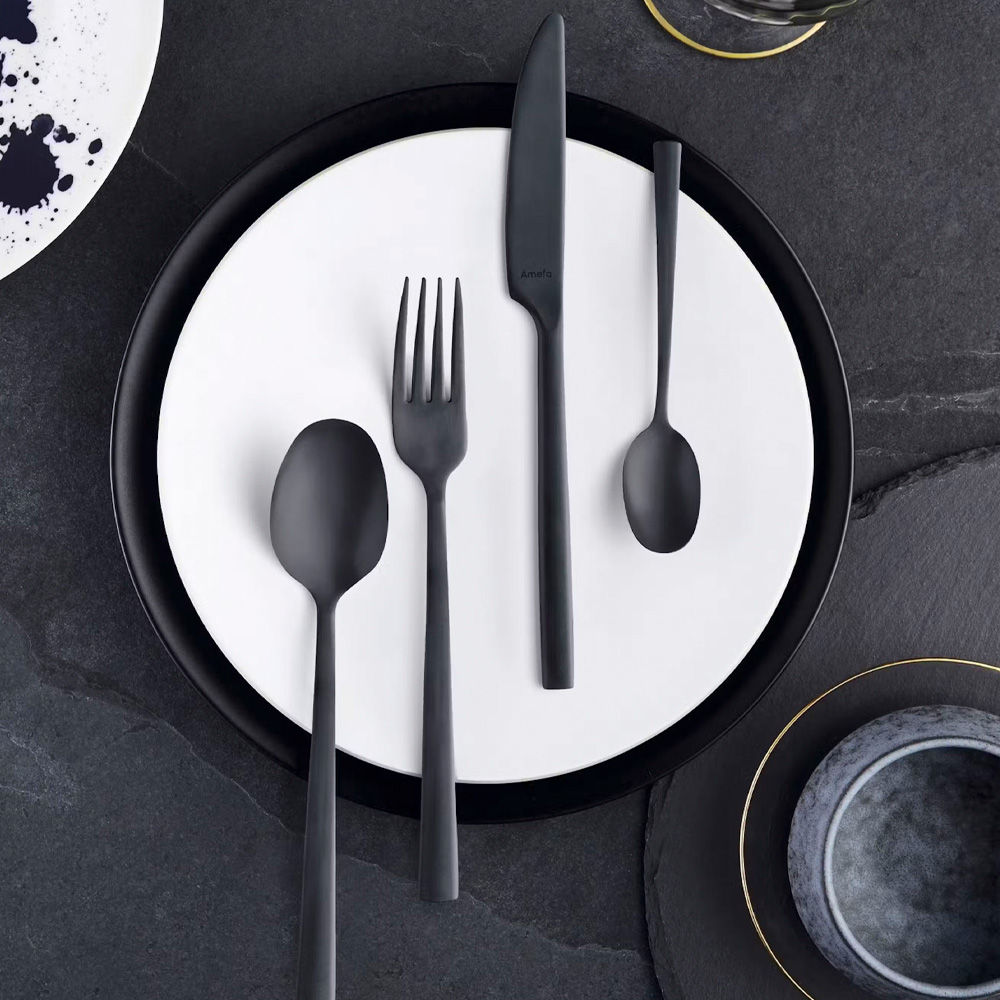 Manille Bestickset 16 delar Mattsvart