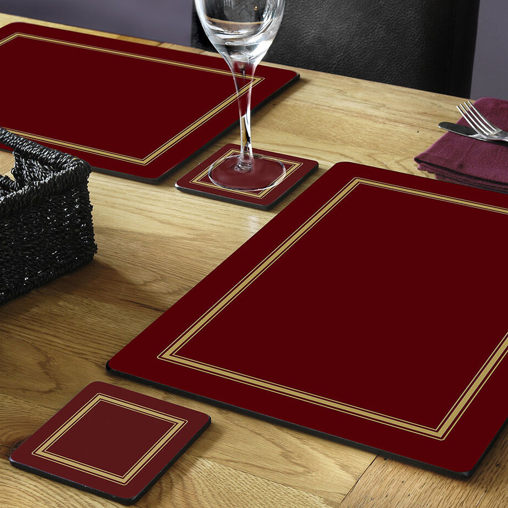 Classic Tablett 40x30 cm 4-pack Vinröd