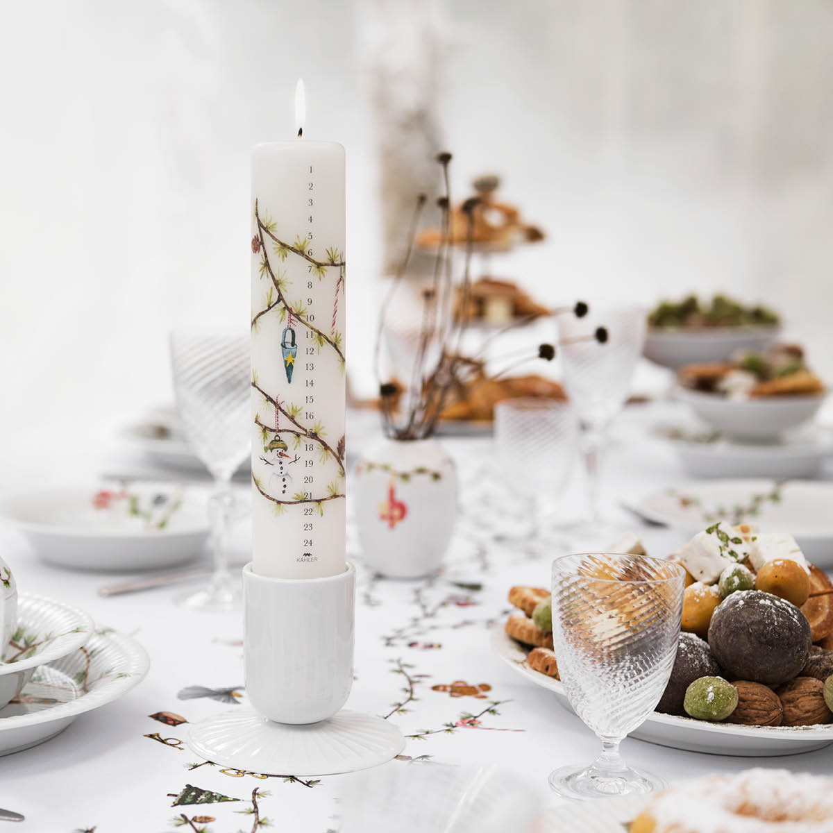 Hammersh?i Blockljusstake 9,5 cm Vit