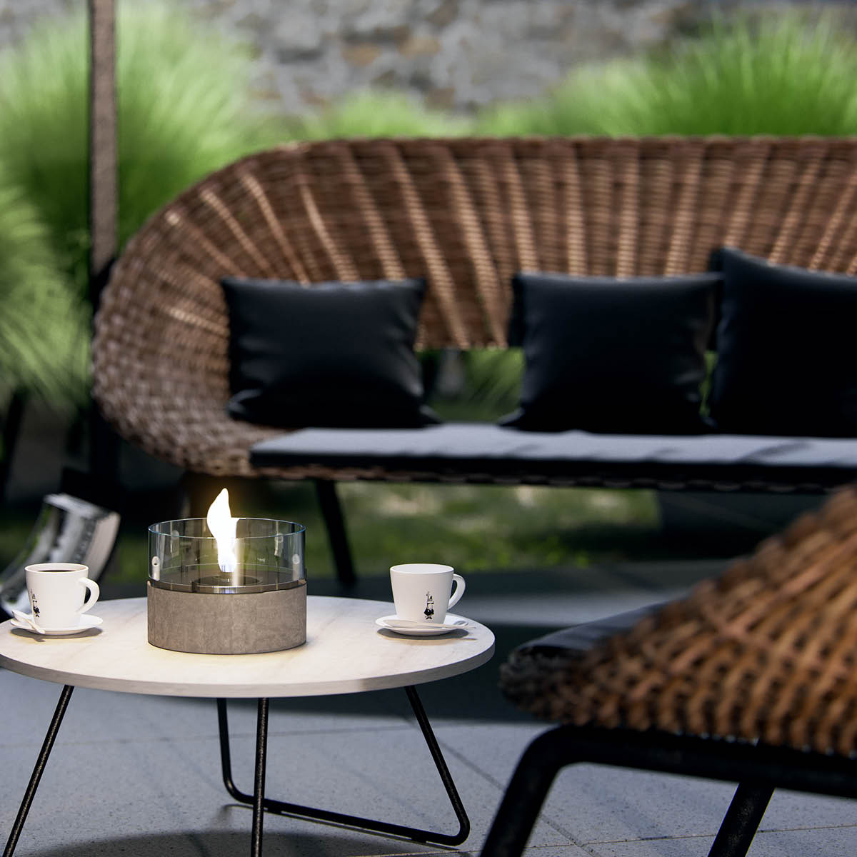 Café Bordslykta 18 cm Concrete Grå