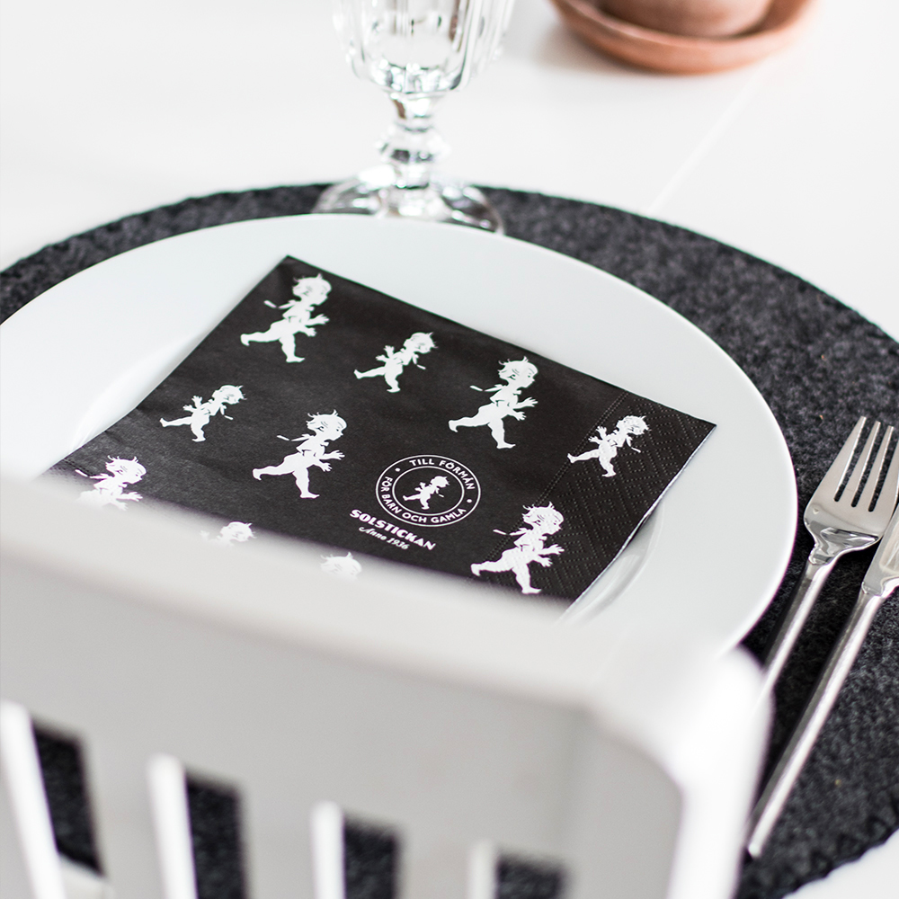 Servett 33x33 cm 20-pack Svart