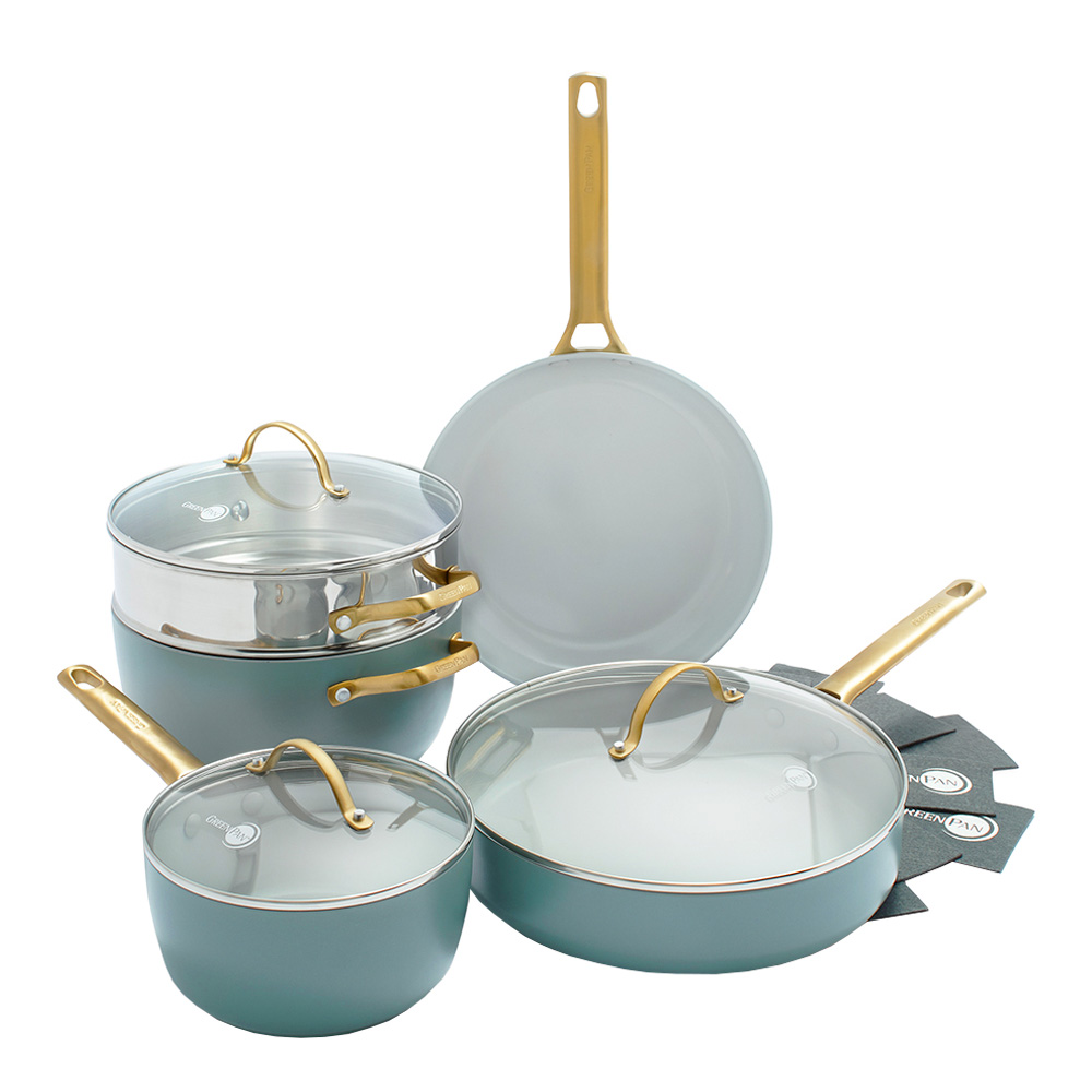 GreenPan Stekpanneset 10 delar Smokey Sky Blue