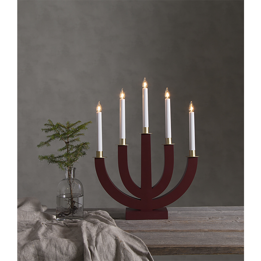 Eli Adventsljusstake 47 cm Röd