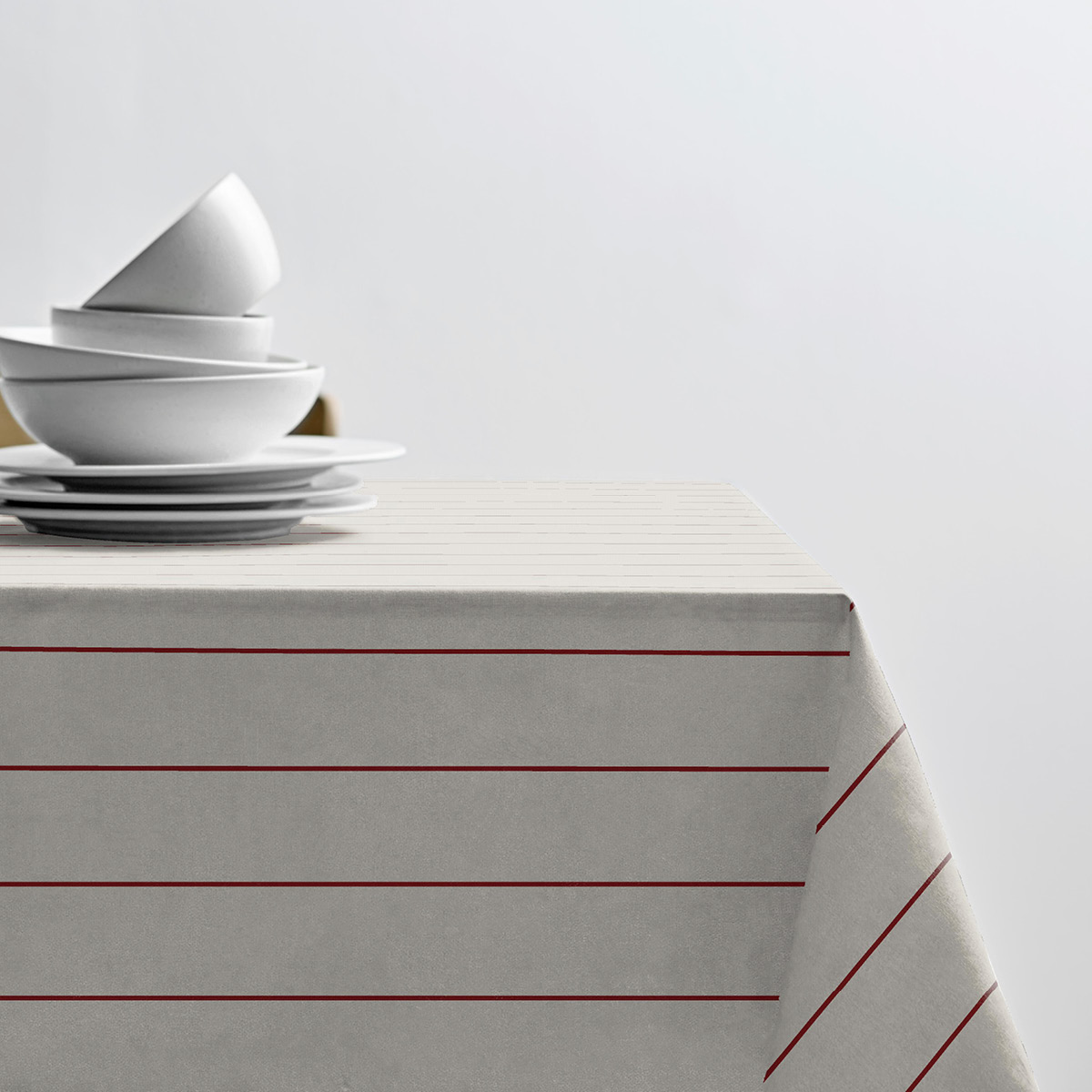 Duk 140x270 cm Offwhite/Red