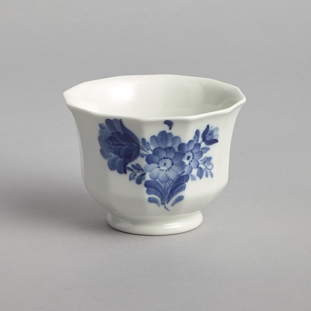 SÅLD "Blå Blomster" Liten Kruka