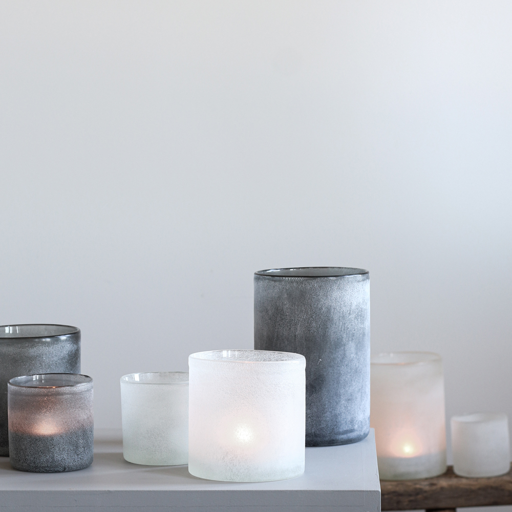 Frost Ljuslykta 12x12 cm Grå