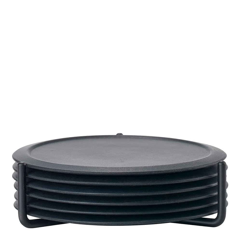 Singles Glasunderlägg SilIkon 6-pack Svart