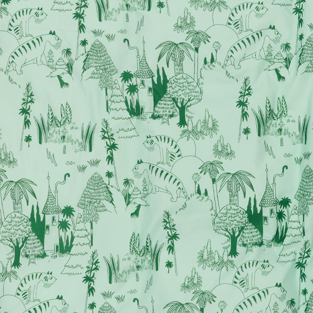 Mumin Bäddset 150x210 cm Trädgårdsfest Grön