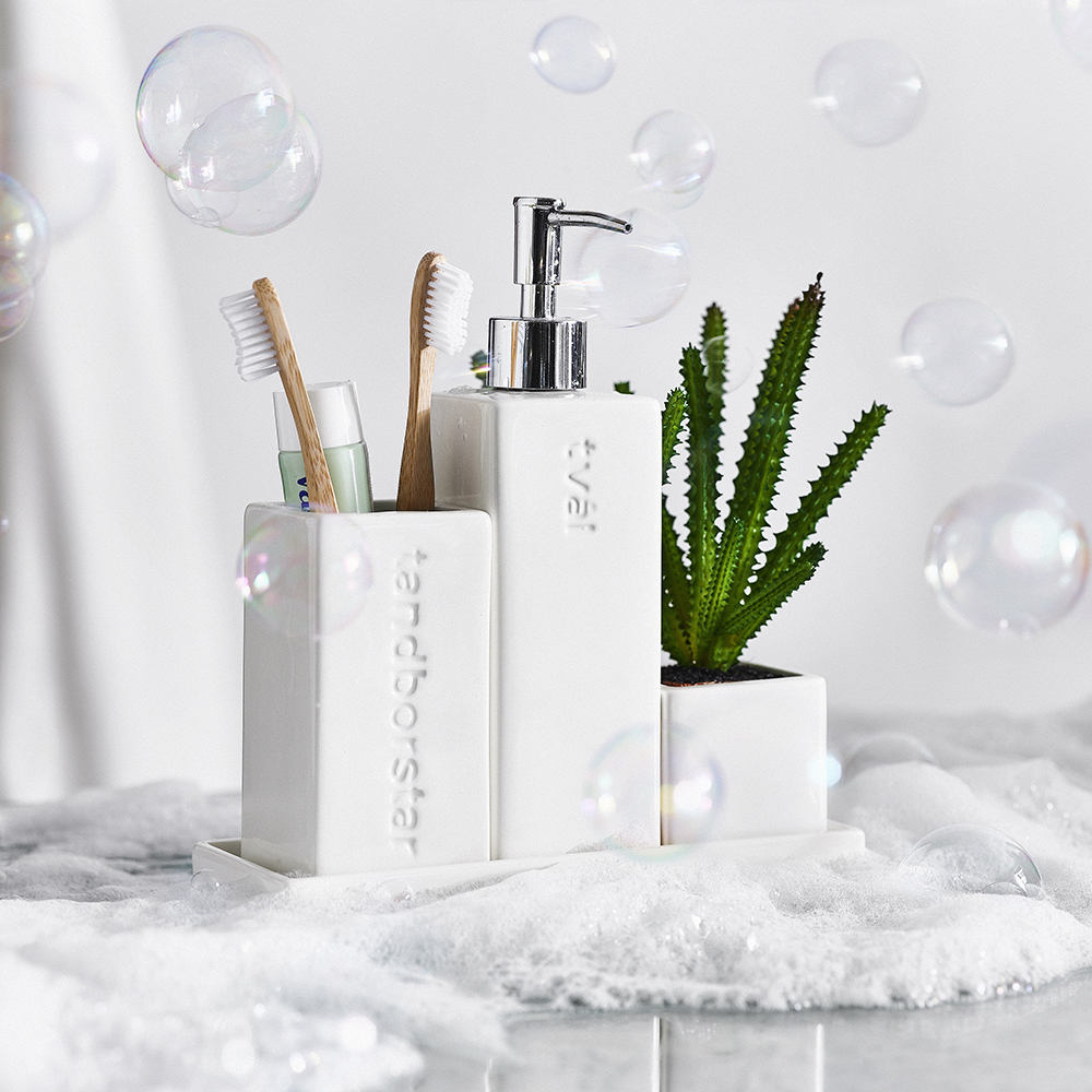 Kub Tvålpump 21 cm Vit