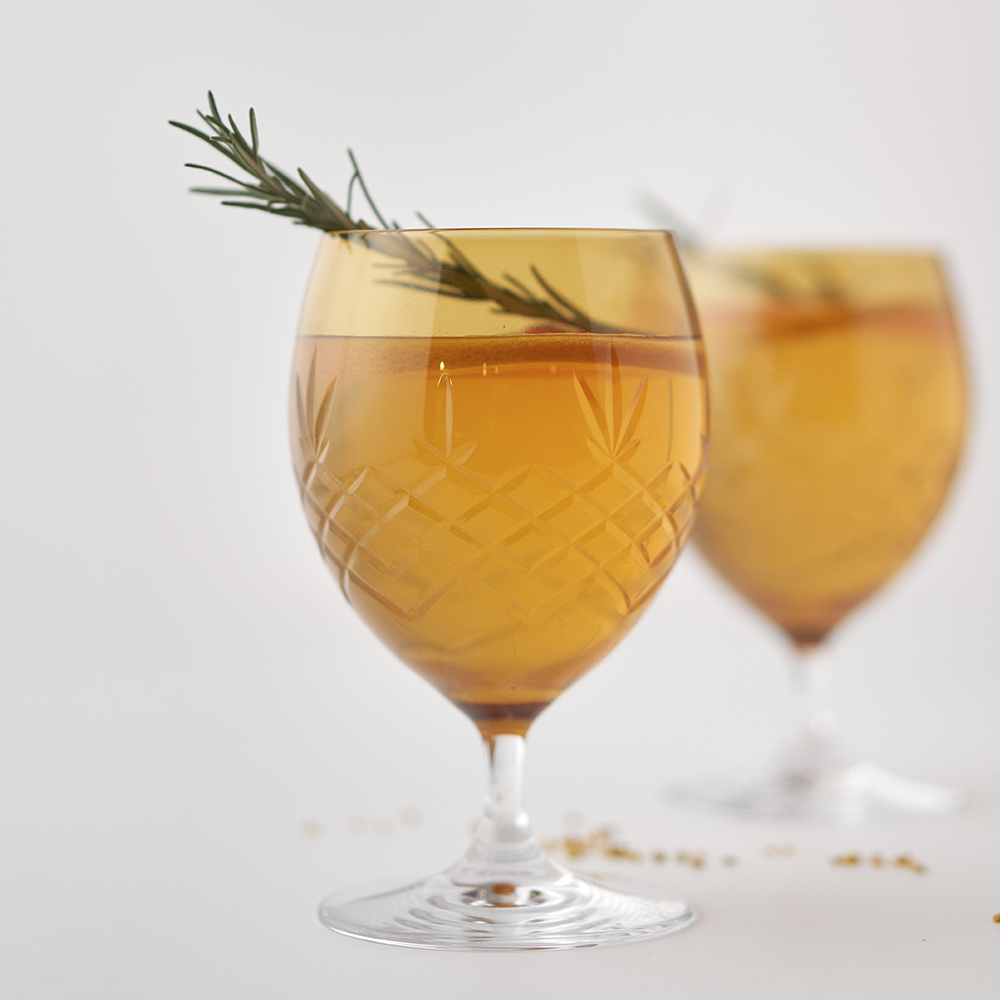 Crispy Eightball Glas på fot 55 cl 2-pack Gul