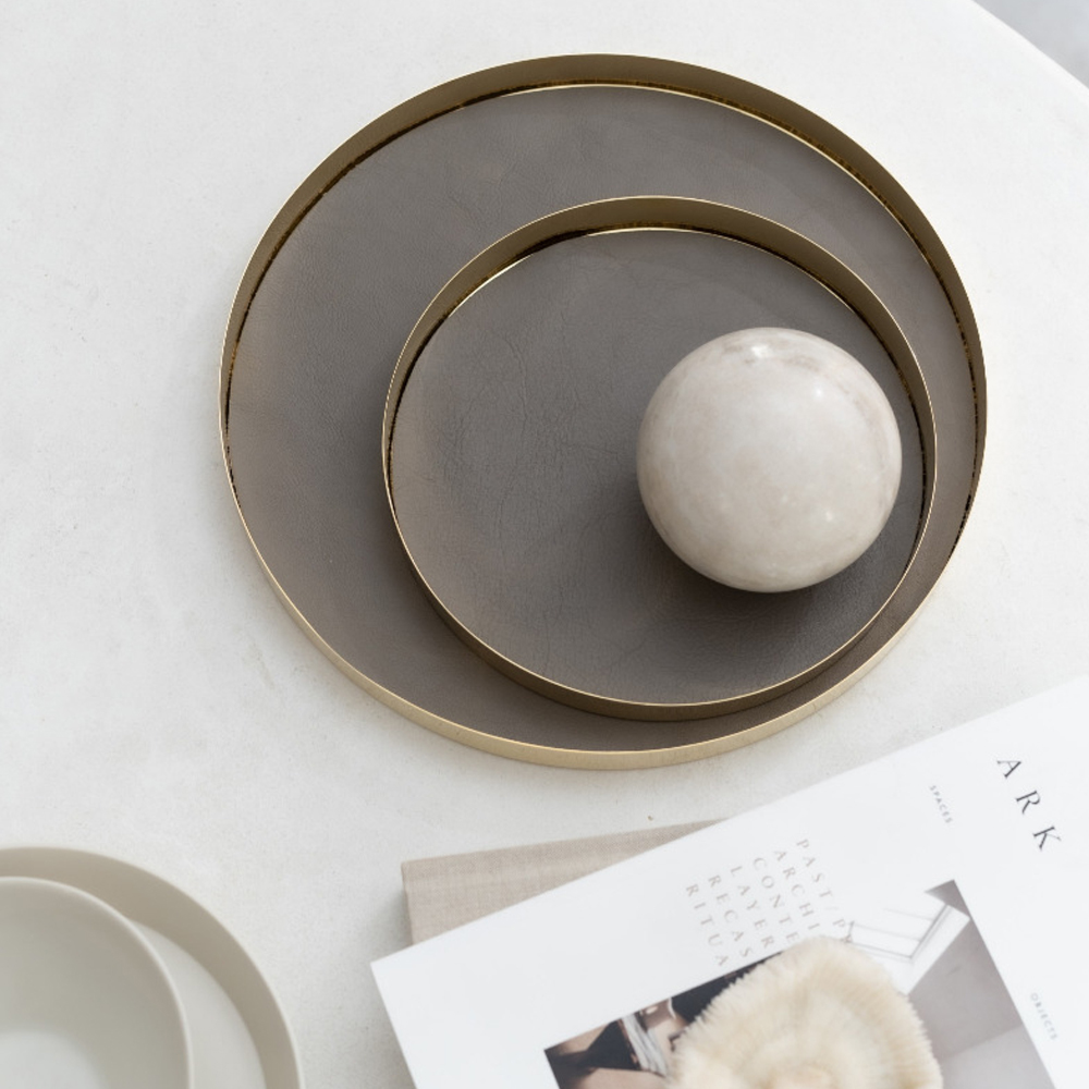 Karui Bricka Stor 34 cm Mässing/Taupe Grey