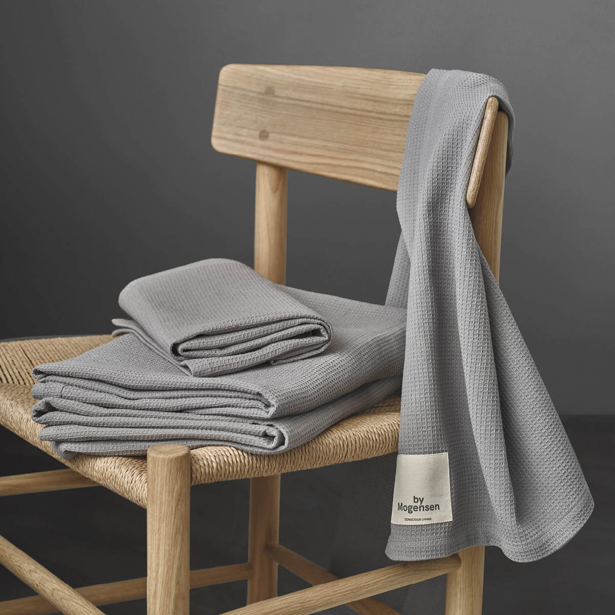 Handduk 100x150 cm Grey Waffle