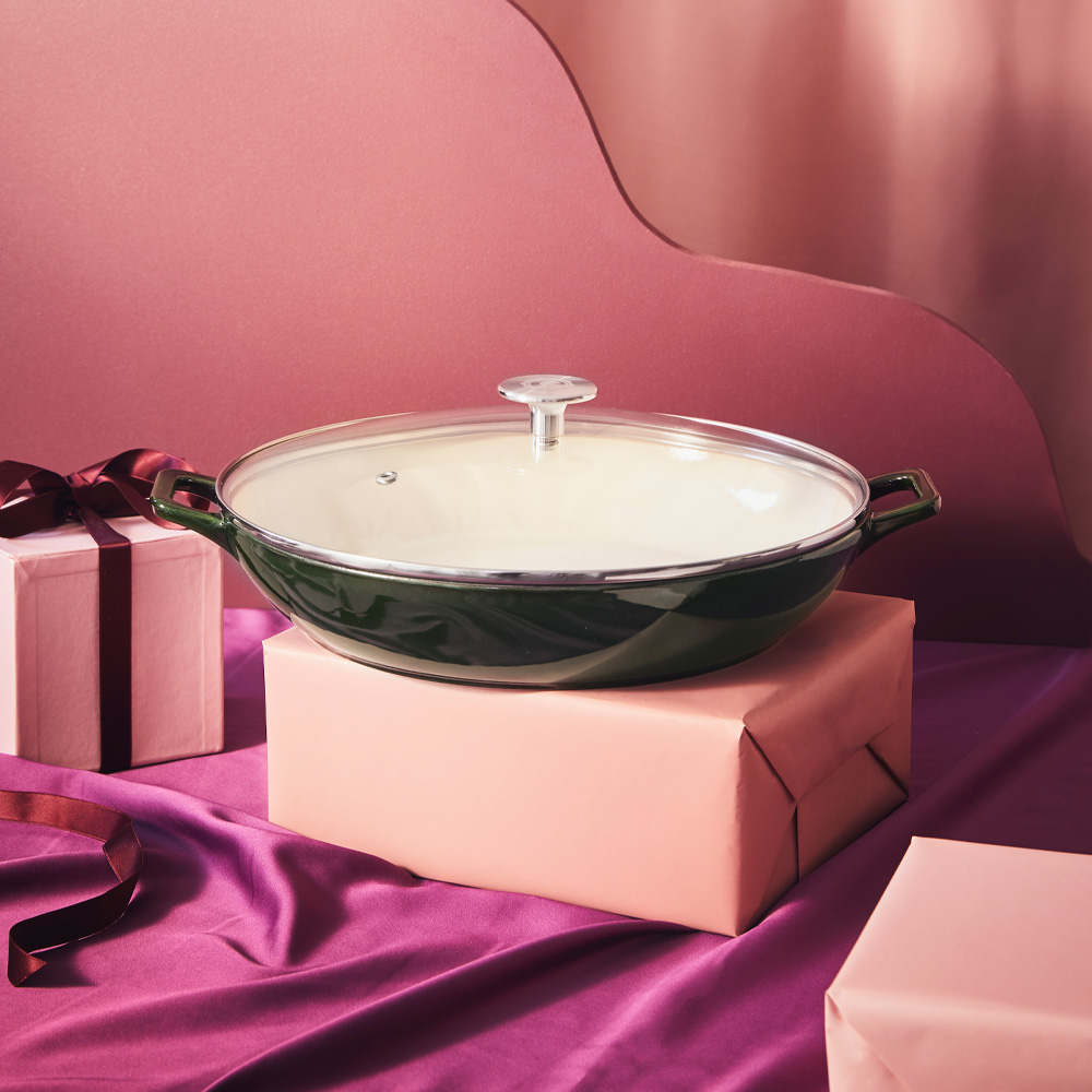 Stenfors Buffetgryta med glaslock 3 L Grå