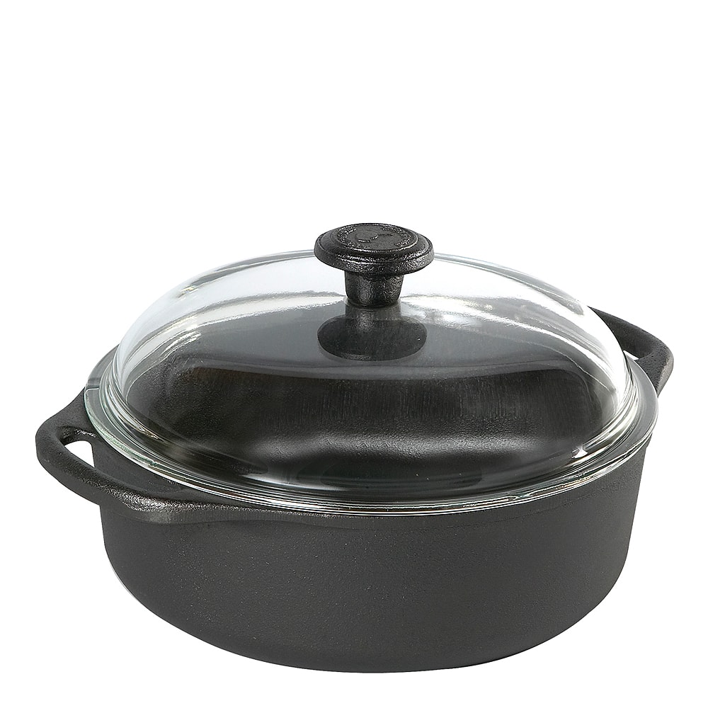 Gryta rund med glaslock 3 L
