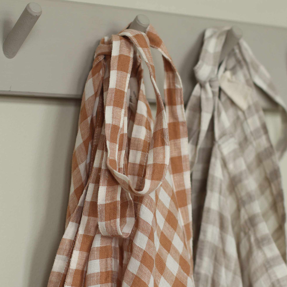 Gingham F&ouml;rkl&auml;de 90x75 cm Biscuit