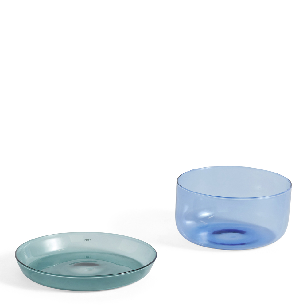 Sowden Serveringsfat med Kupa Glas 15x6 cm Blå/Turkos