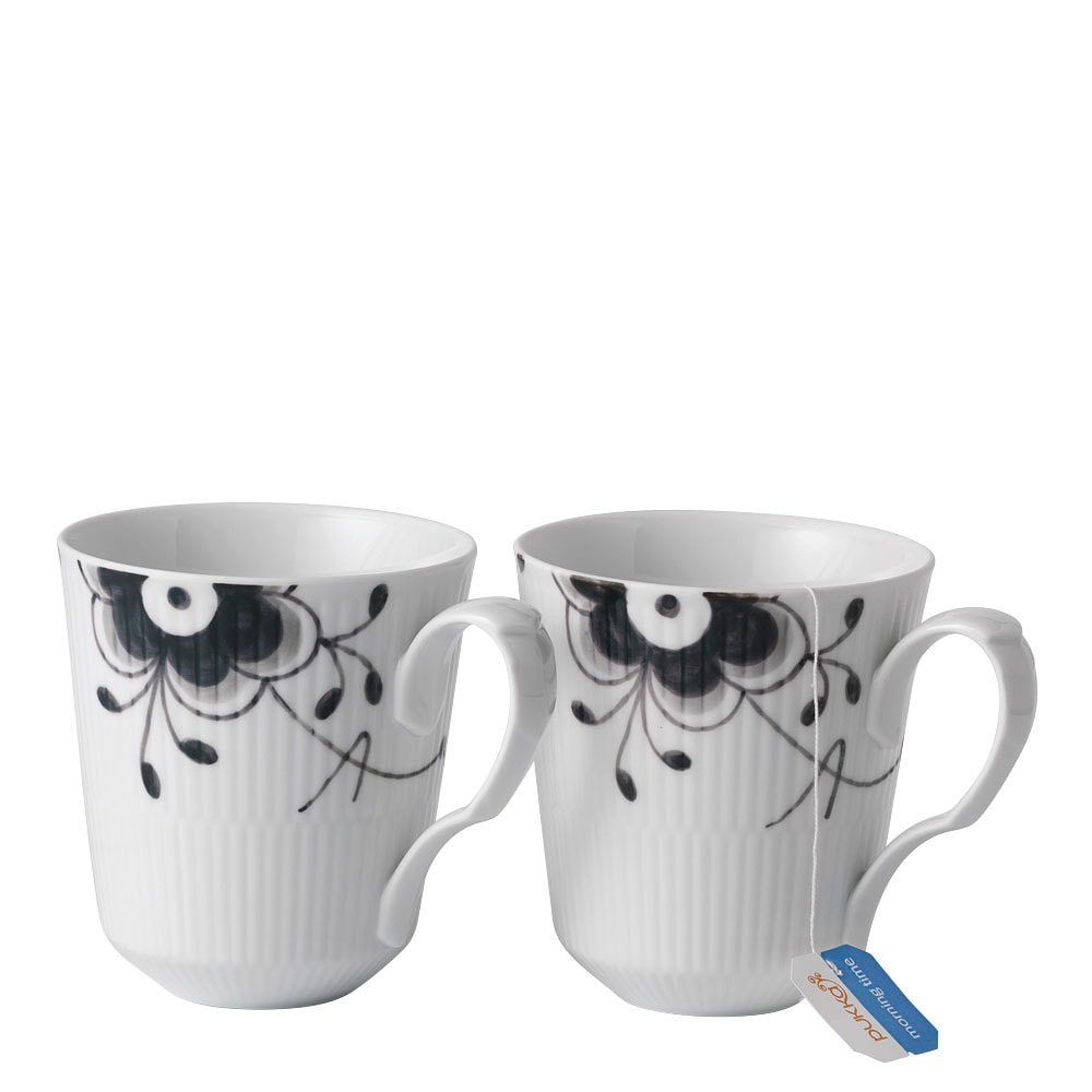Black Fluted Mega Mugg 37 cl 2-pack