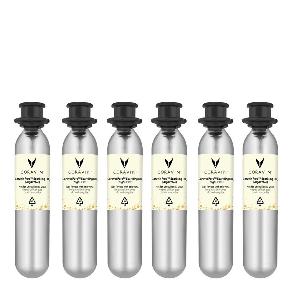 Pure CO2-kapslar Mousserande 6-pack Silver