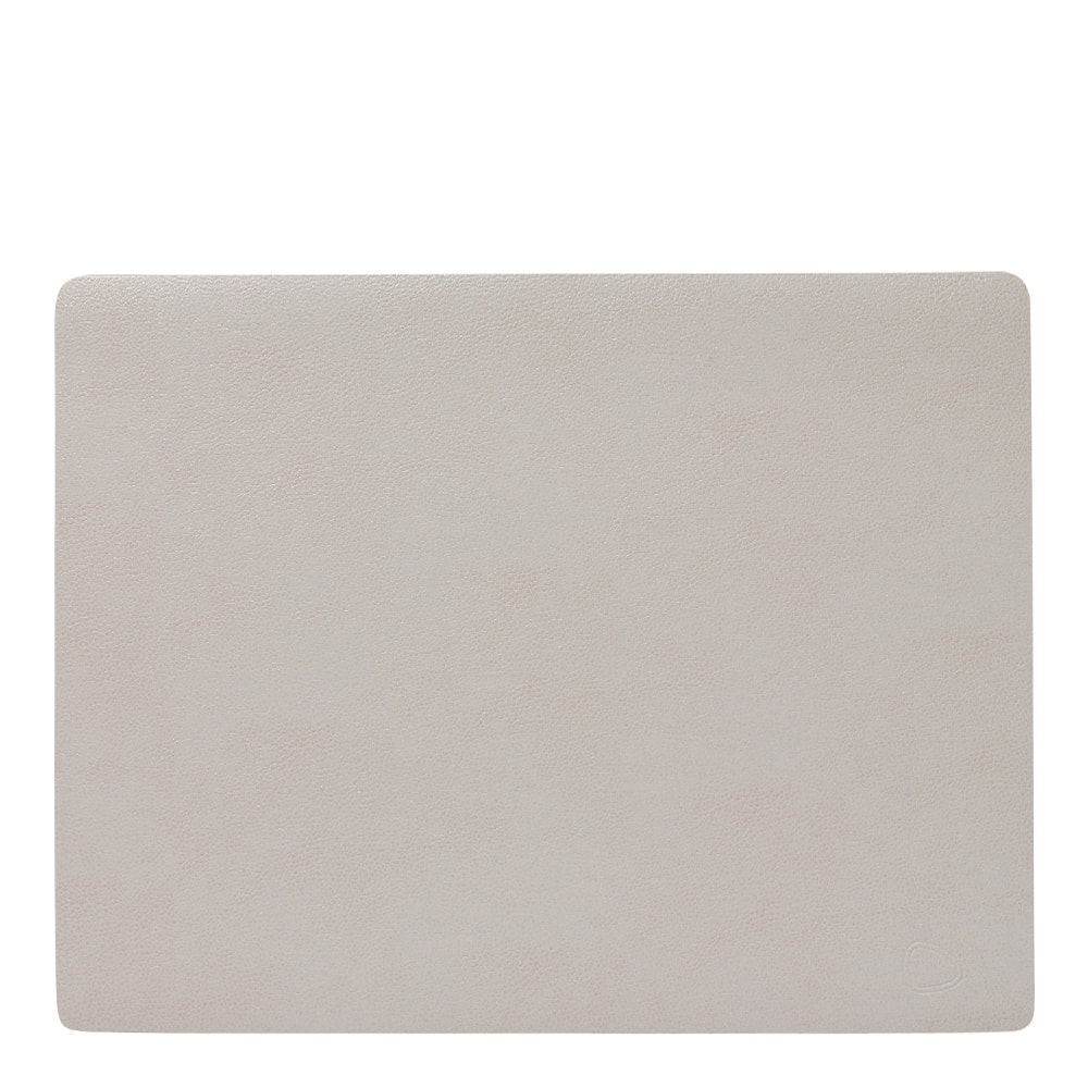 Leather Serene Square Bordstablett L 35x44 cm Cream