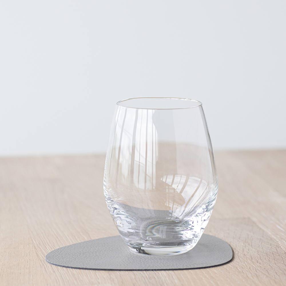 Leather Serene Curve Glasunderlägg 11x13 cm Ash