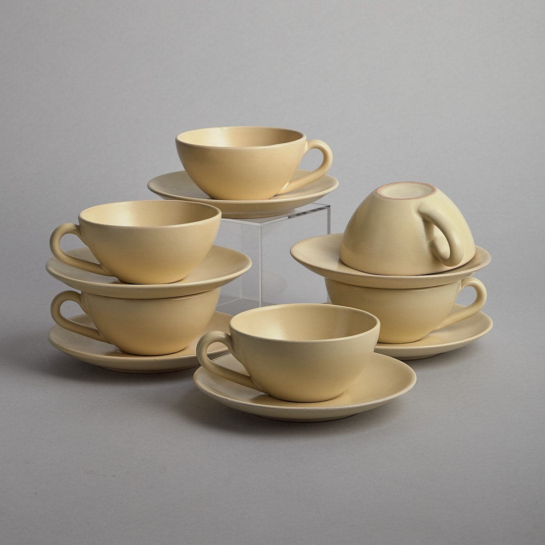 Upsala-Ekeby 6 st tekoppar med fat