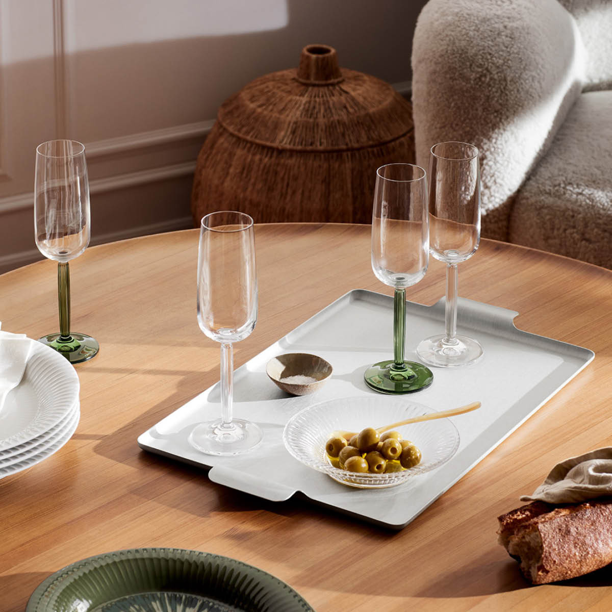 Hammersh?i Champagneglas 24 cl 2-pack Grön