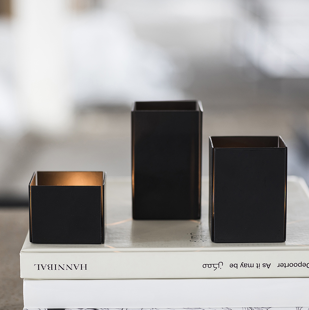 Ligne Carée Ljushållare Kub 8 cm Svart