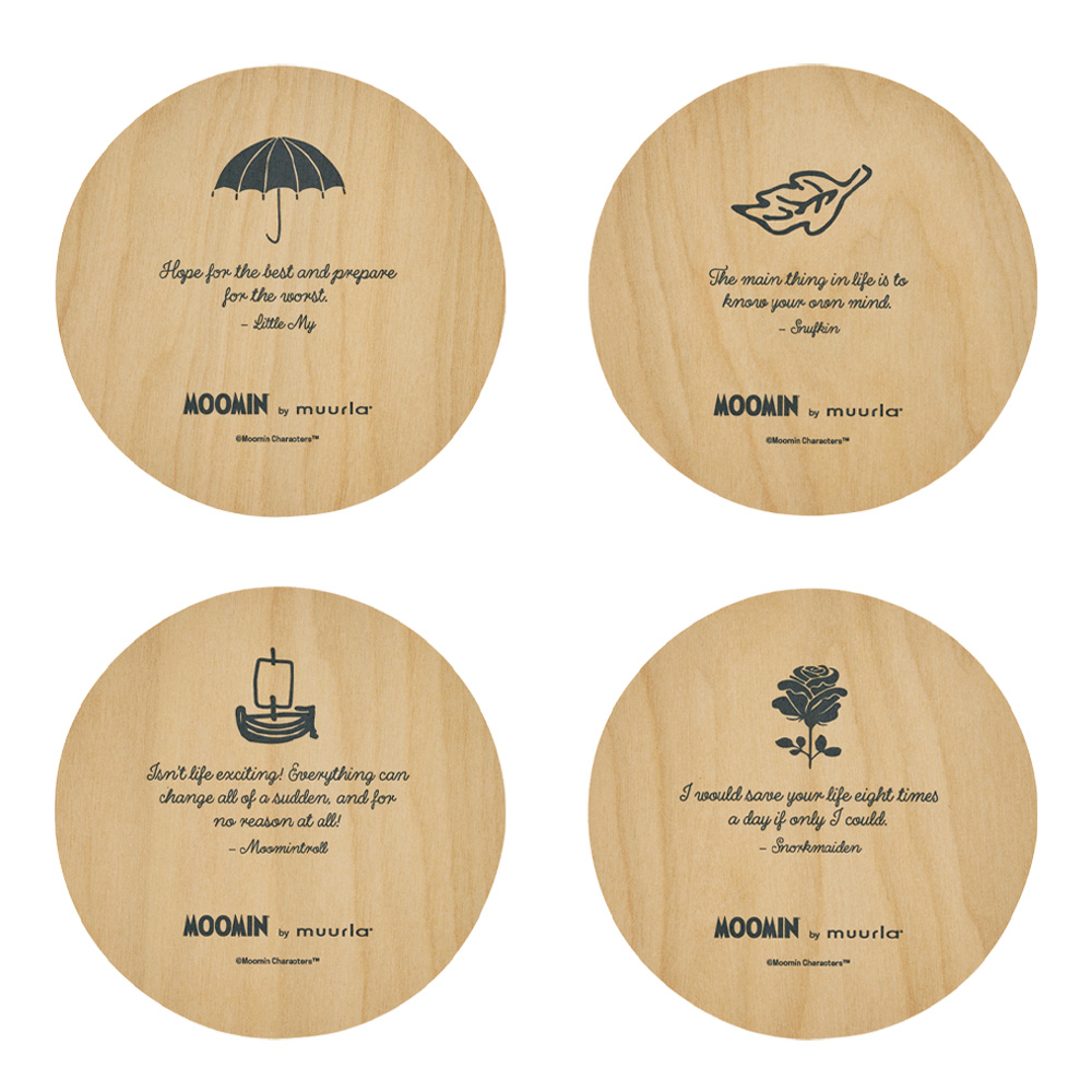 Mumin Glasunderlägg 10 cm 4-pack Flerfärgad