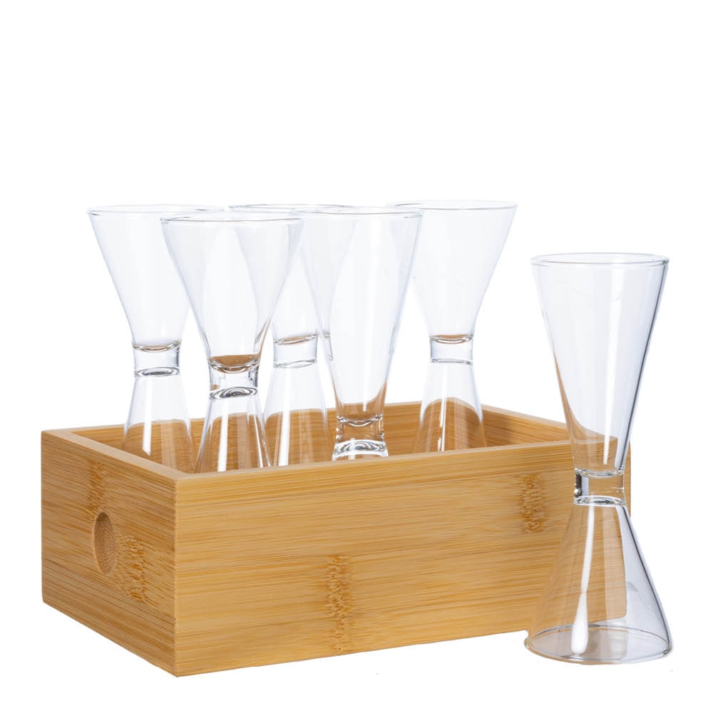 Nature Snaspset i Box 6 glas 2-4 cl Klar/Bambu