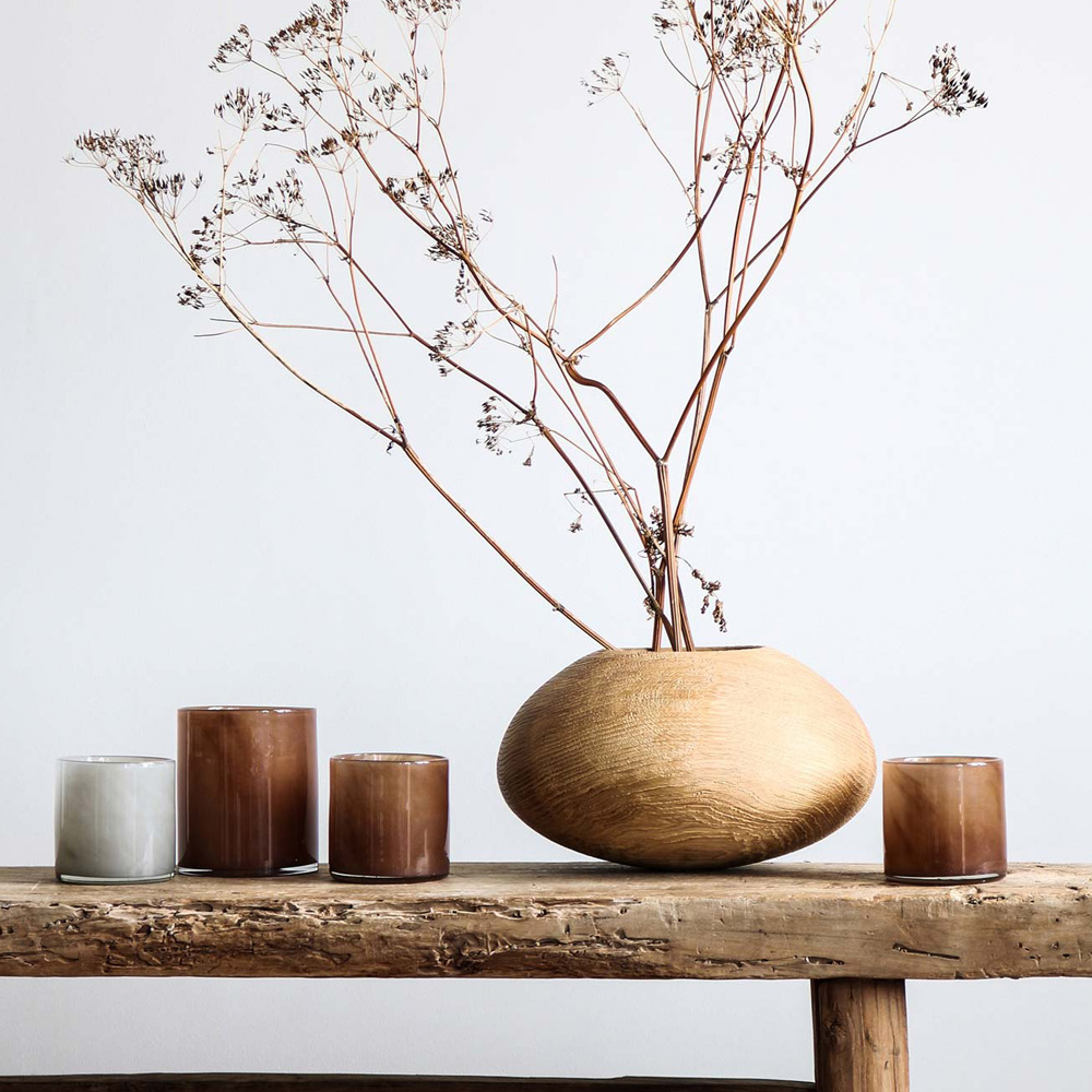 Lyric Ljuslykta 8x8 cm Brown