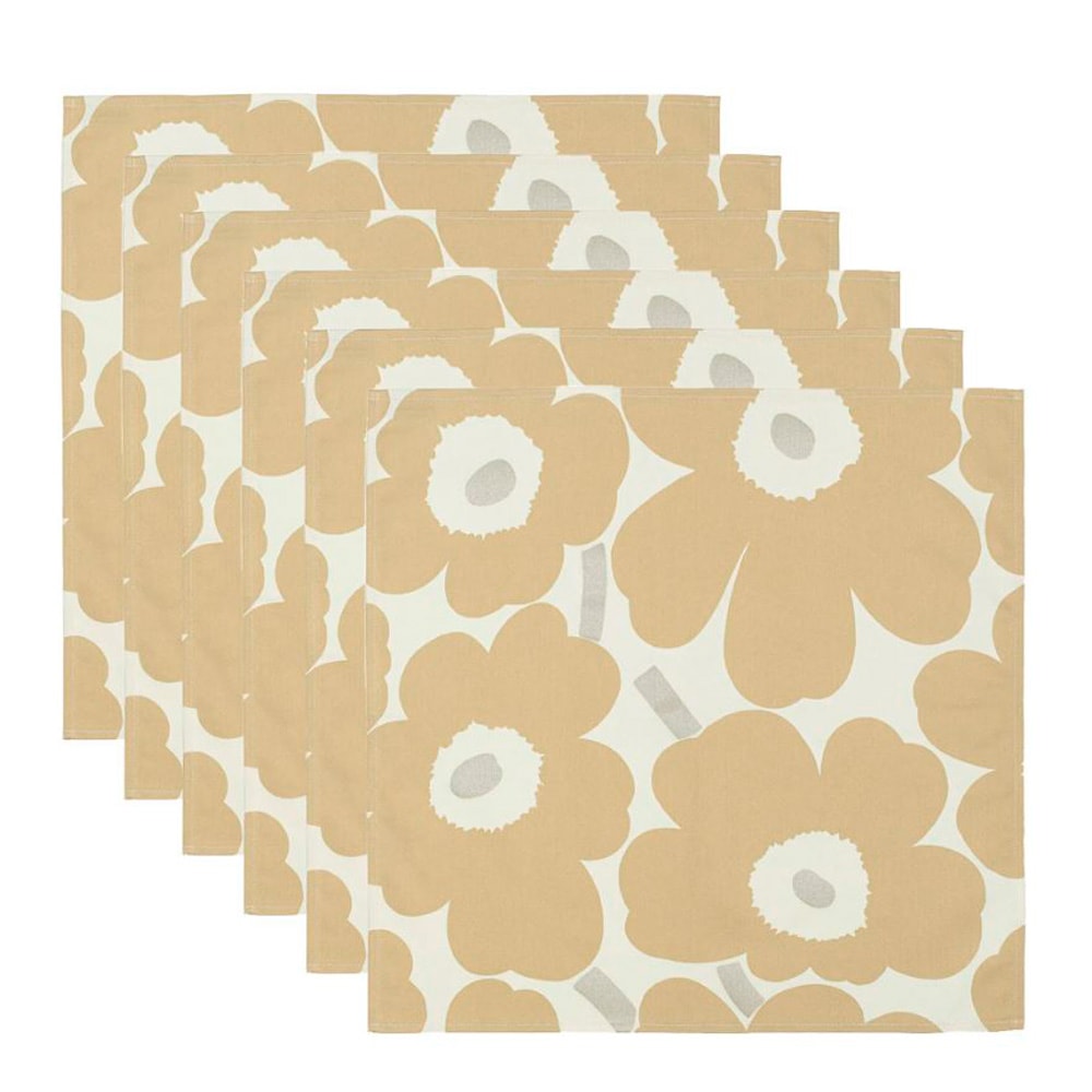 Pieni Unikko Servett 43x43 6-pack Beige