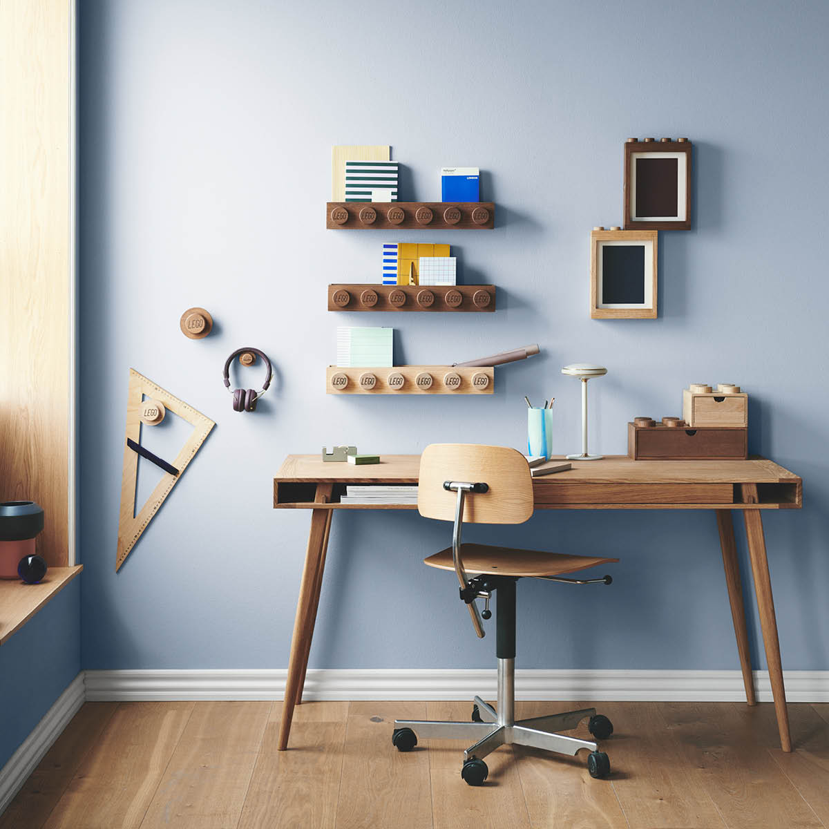 Wooden collection Vägghylla 1x6 Mörk Ek