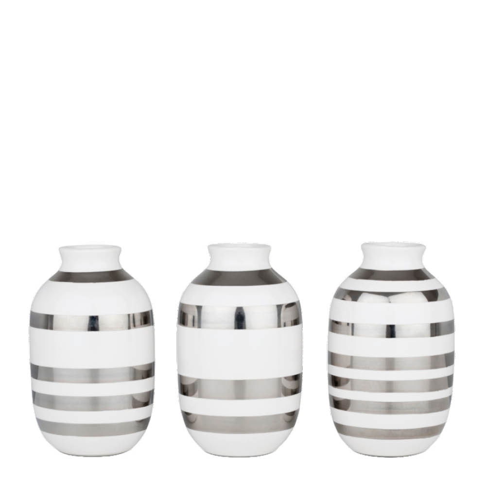 Omaggio Vas miniatyr 3-pack Silver